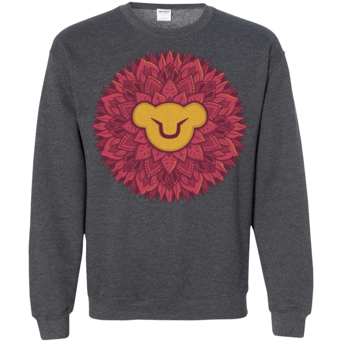 Sweatshirts Dark Heather / Small Leaf Mane Mandala Crewneck Sweatshirt