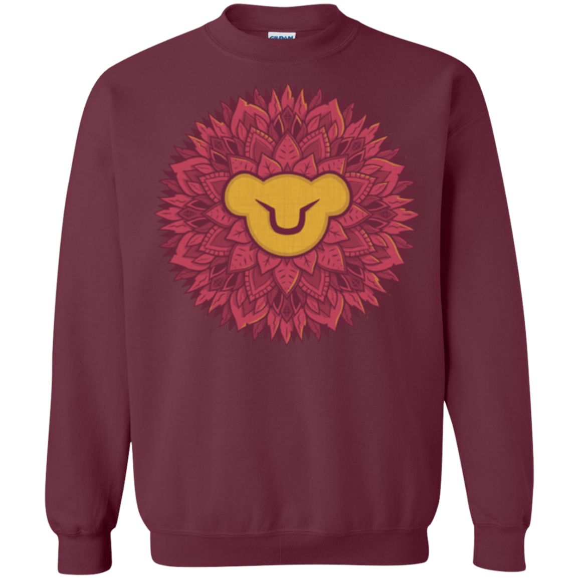 Sweatshirts Maroon / Small Leaf Mane Mandala Crewneck Sweatshirt