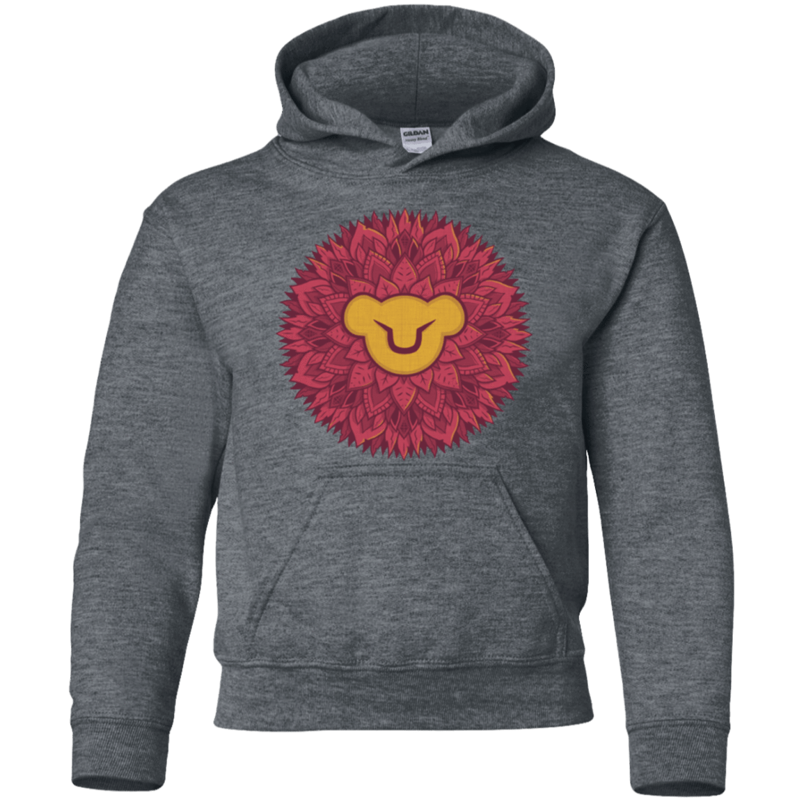 Sweatshirts Dark Heather / YS Leaf Mane Mandala Youth Hoodie