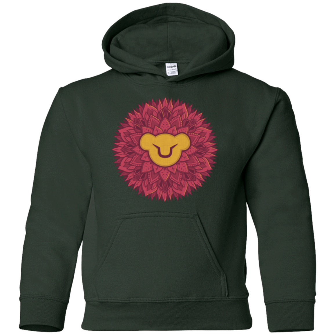 Sweatshirts Forest Green / YS Leaf Mane Mandala Youth Hoodie