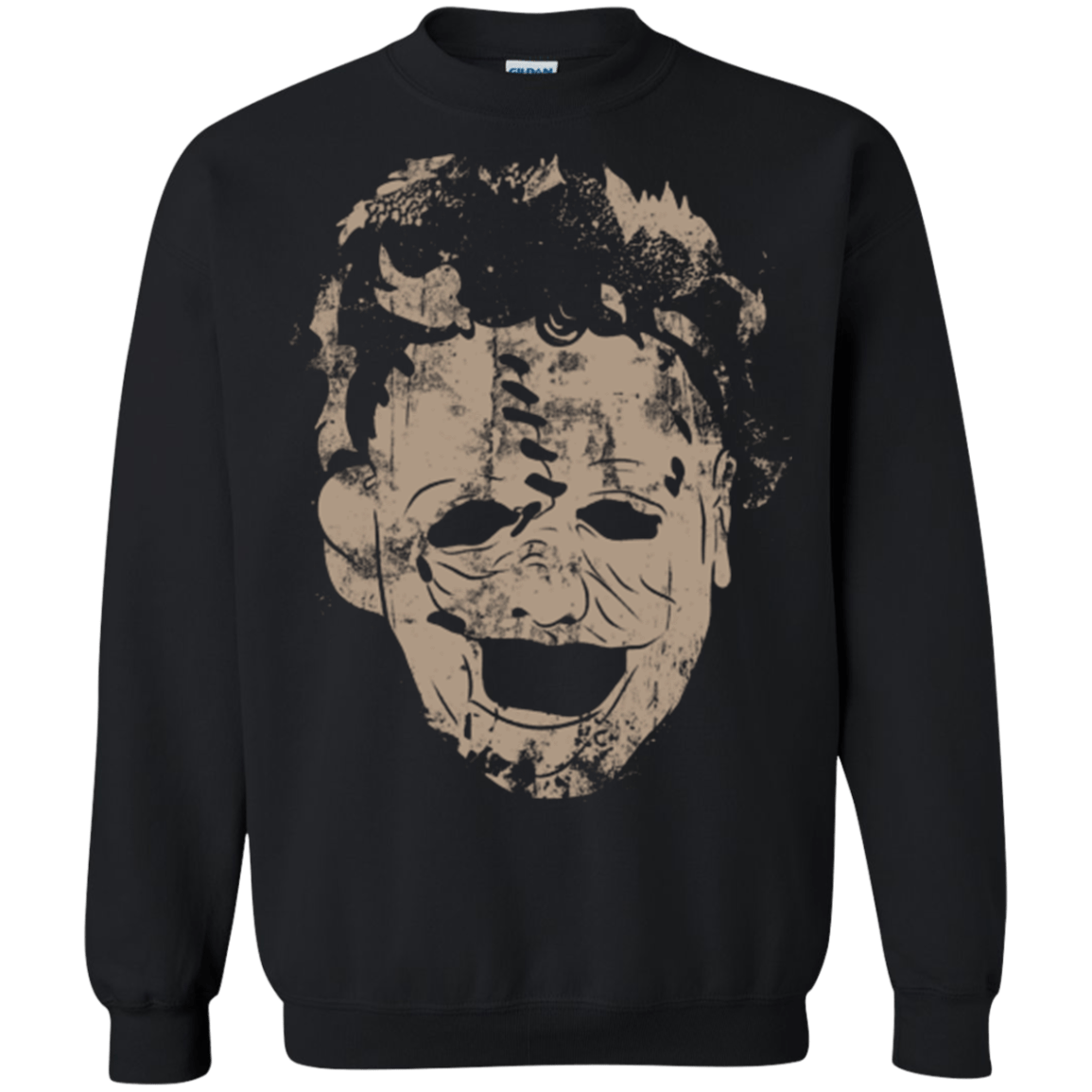 Sweatshirts Black / Small Leather Face Grunge Crewneck Sweatshirt