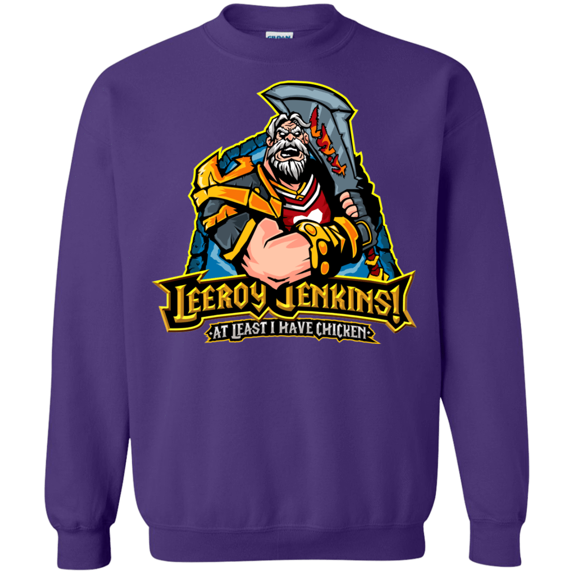 Sweatshirts Purple / Small Leeroy Jenkins Crewneck Sweatshirt