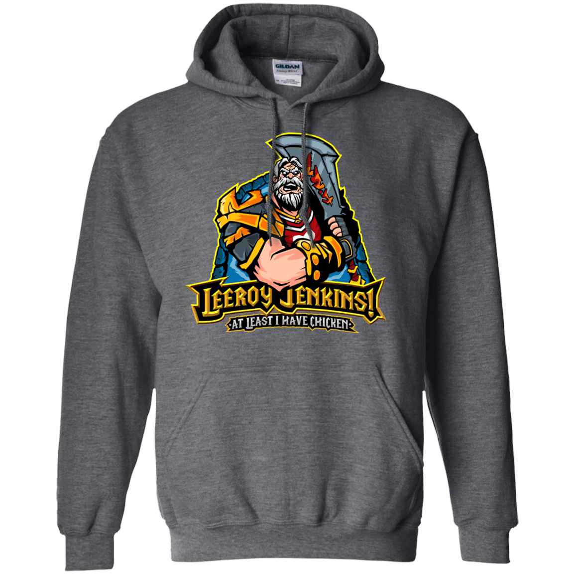 Sweatshirts Dark Heather / Small Leeroy Jenkins Pullover Hoodie