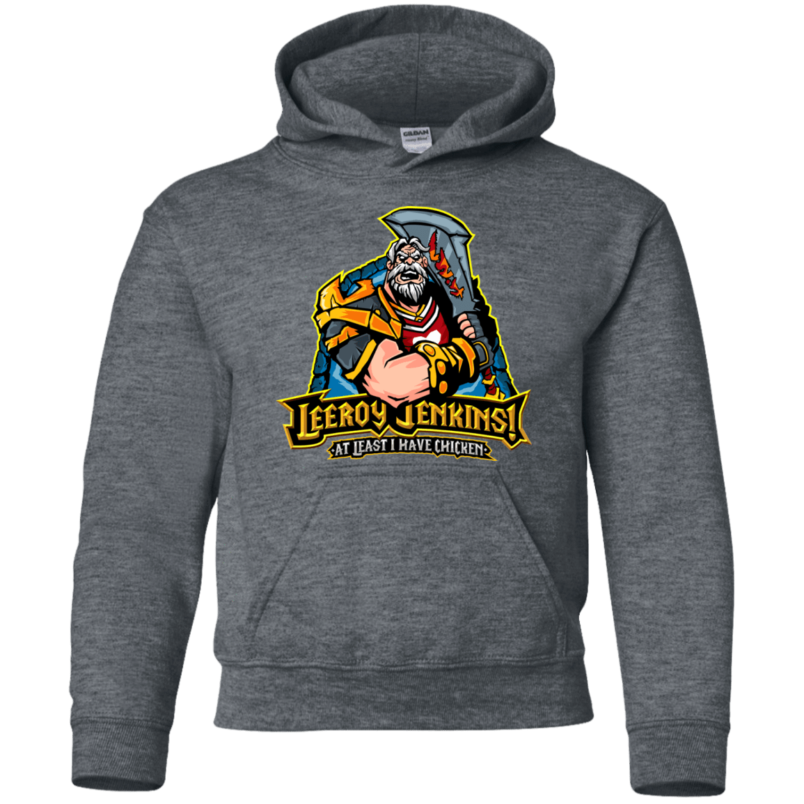 Sweatshirts Dark Heather / YS Leeroy Jenkins Youth Hoodie