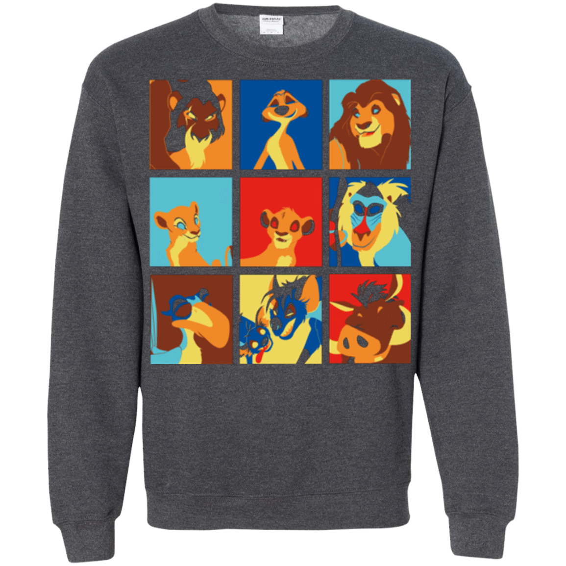 Sweatshirts Dark Heather / Small Lion Pop Crewneck Sweatshirt
