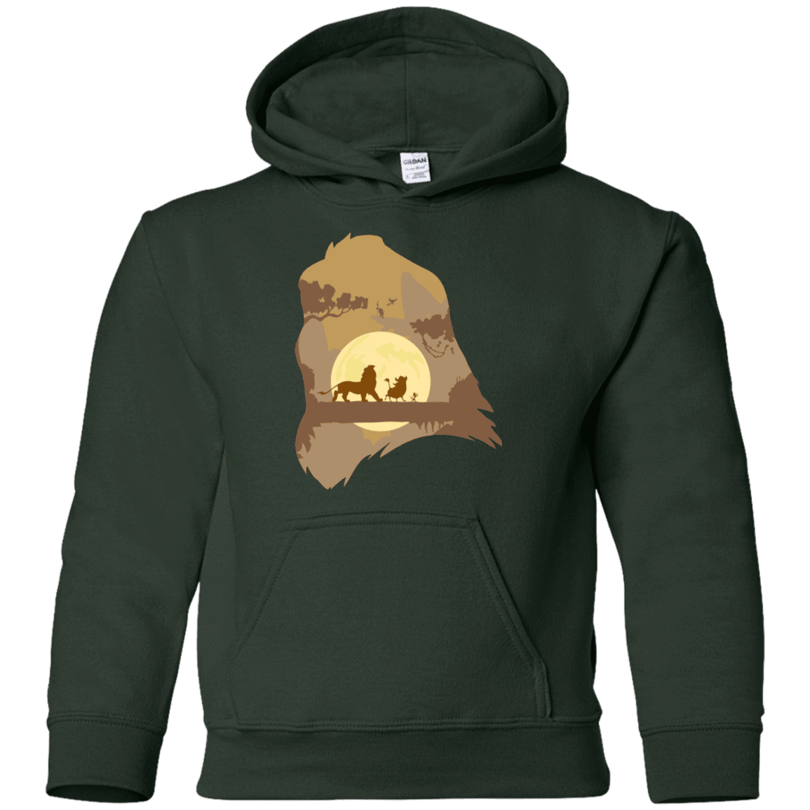 Sweatshirts Forest Green / YS Lion Portrait Youth Hoodie