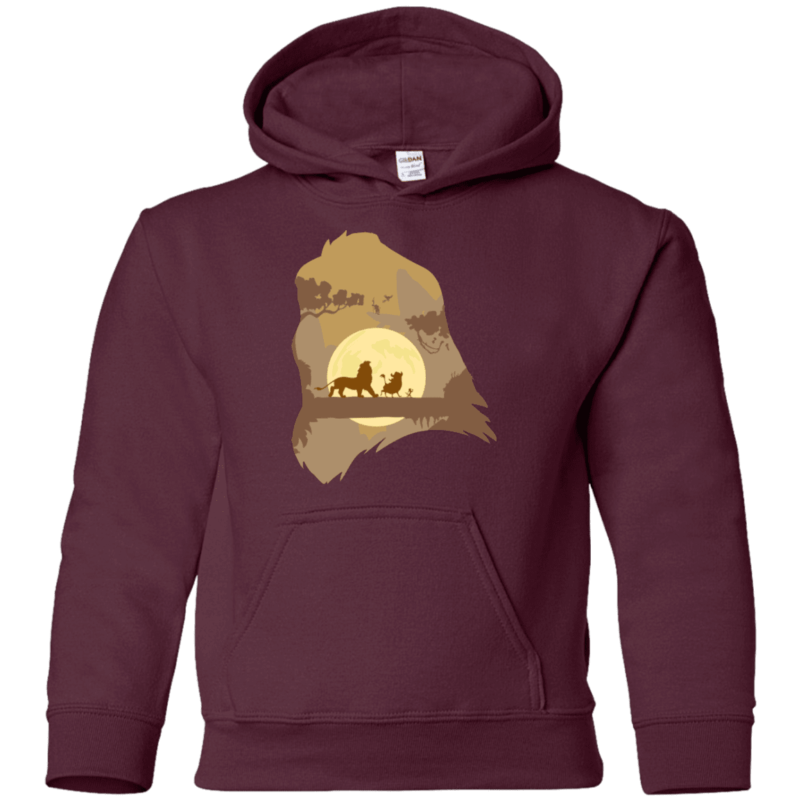 Sweatshirts Maroon / YS Lion Portrait Youth Hoodie