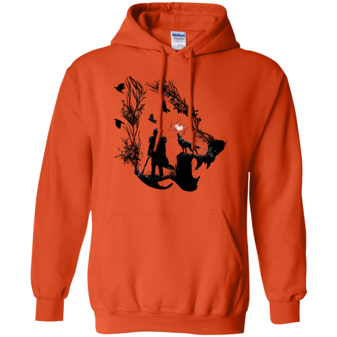 Sweatshirts Orange / Small Lone wolf Pullover Hoodie