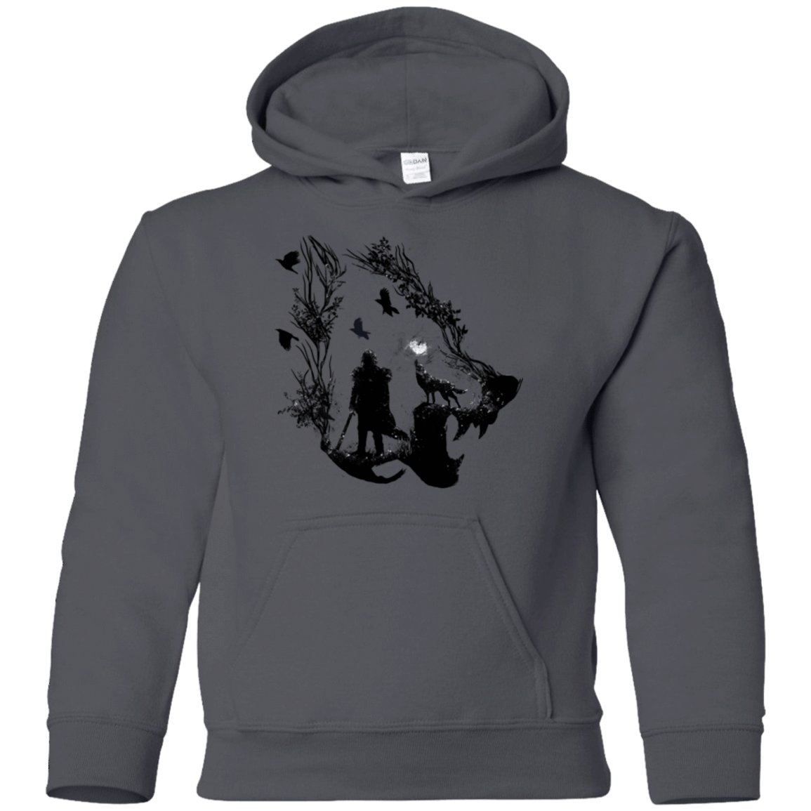 Sweatshirts Charcoal / YS Lone wolf Youth Hoodie