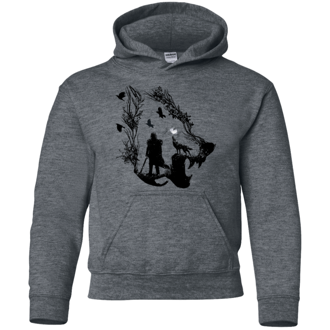 Sweatshirts Dark Heather / YS Lone wolf Youth Hoodie