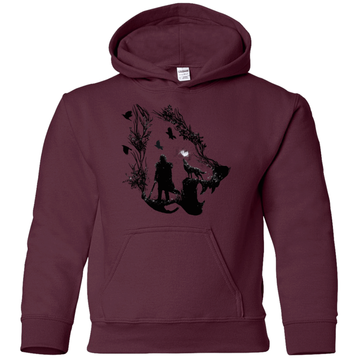 Sweatshirts Maroon / YS Lone wolf Youth Hoodie
