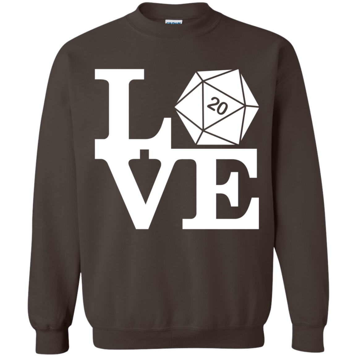 Sweatshirts Dark Chocolate / Small Love D20 Crewneck Sweatshirt