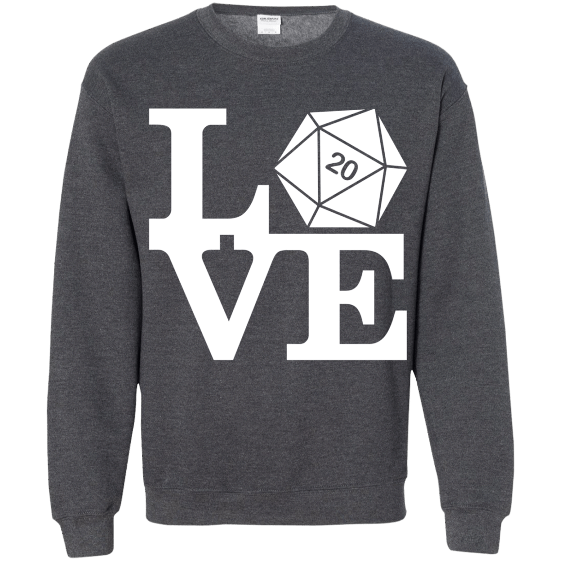 Sweatshirts Dark Heather / Small Love D20 Crewneck Sweatshirt