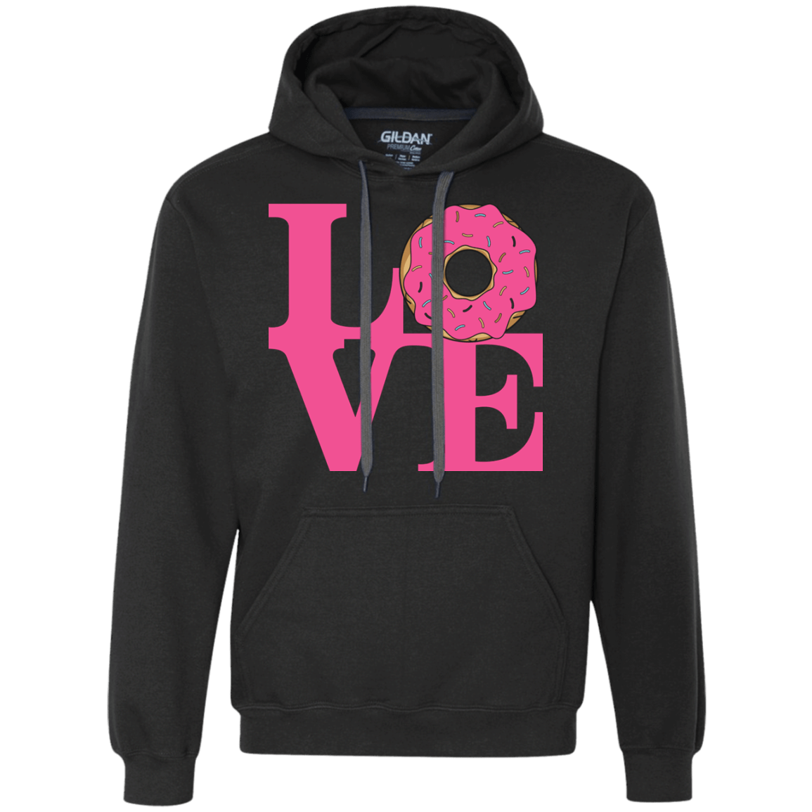Sweatshirts Black / S Love Donut Premium Fleece Hoodie