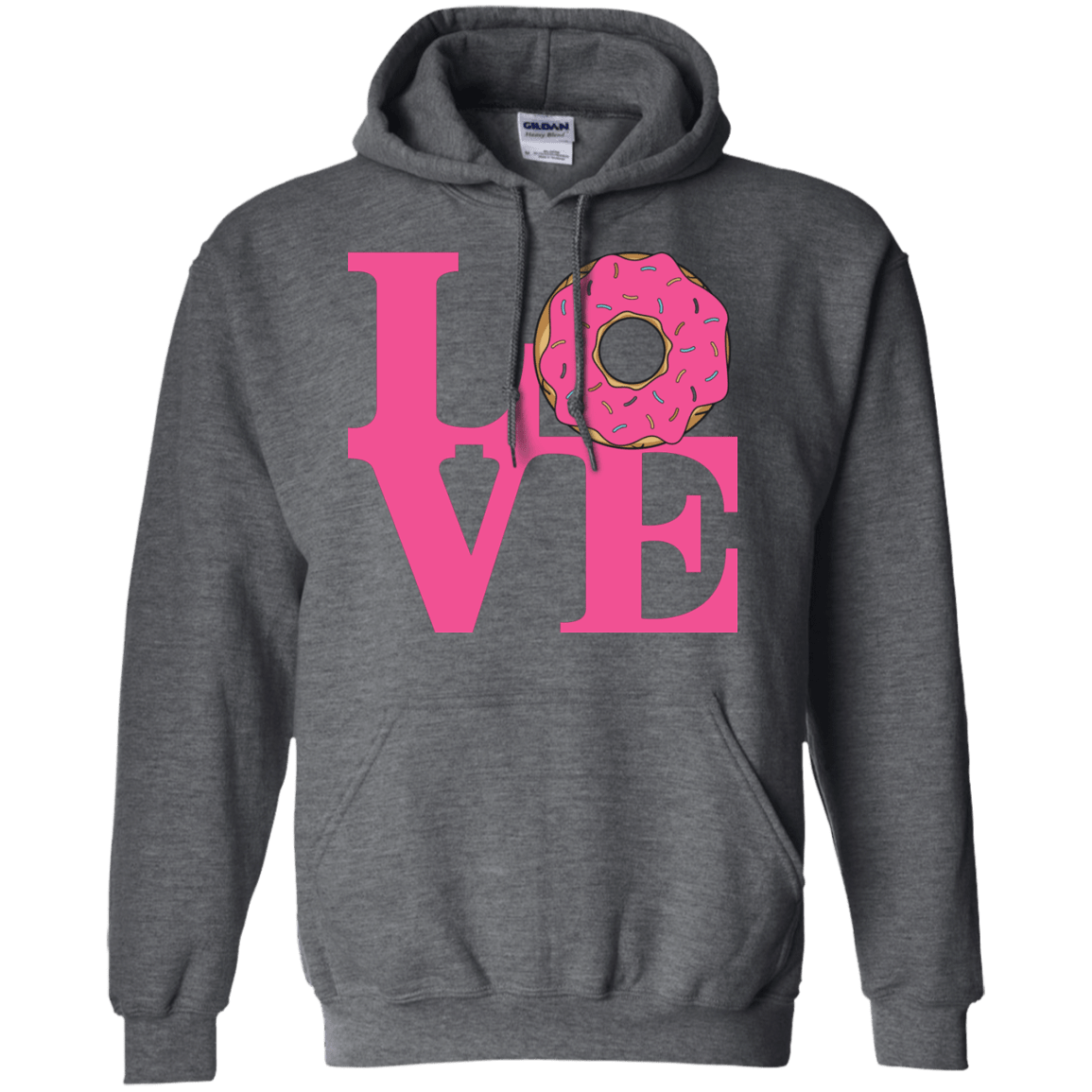 Sweatshirts Dark Heather / S Love Donut Pullover Hoodie