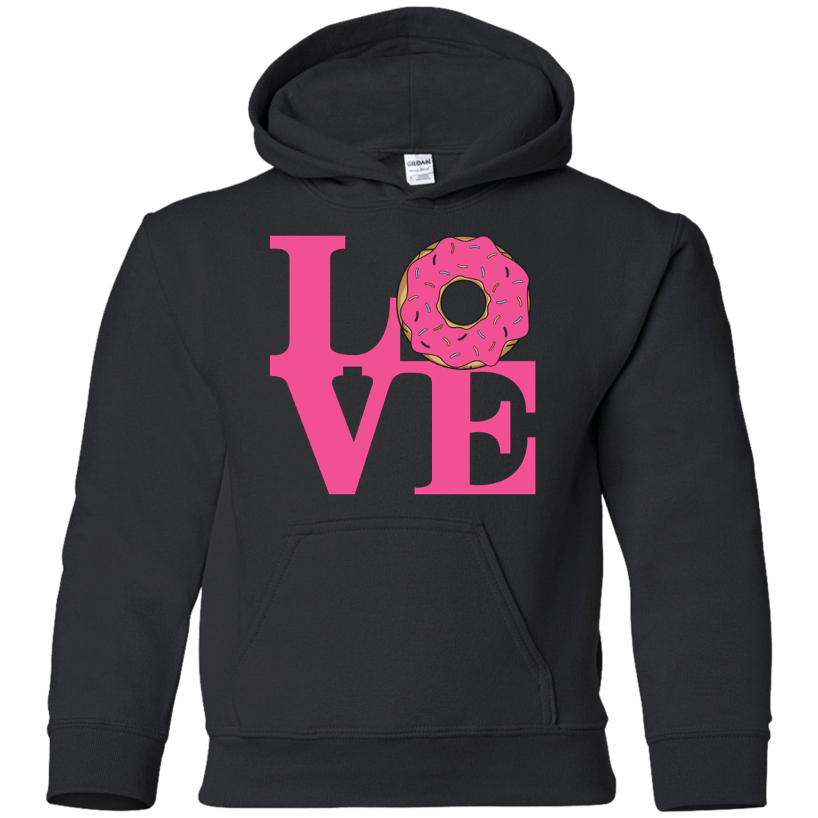 Sweatshirts Black / YS Love Donut Youth Hoodie