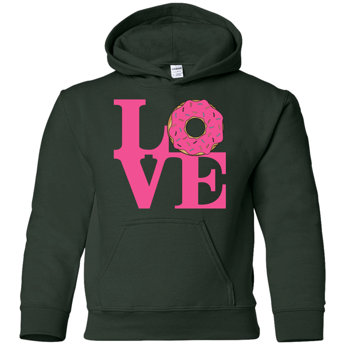 Sweatshirts Forest Green / YS Love Donut Youth Hoodie