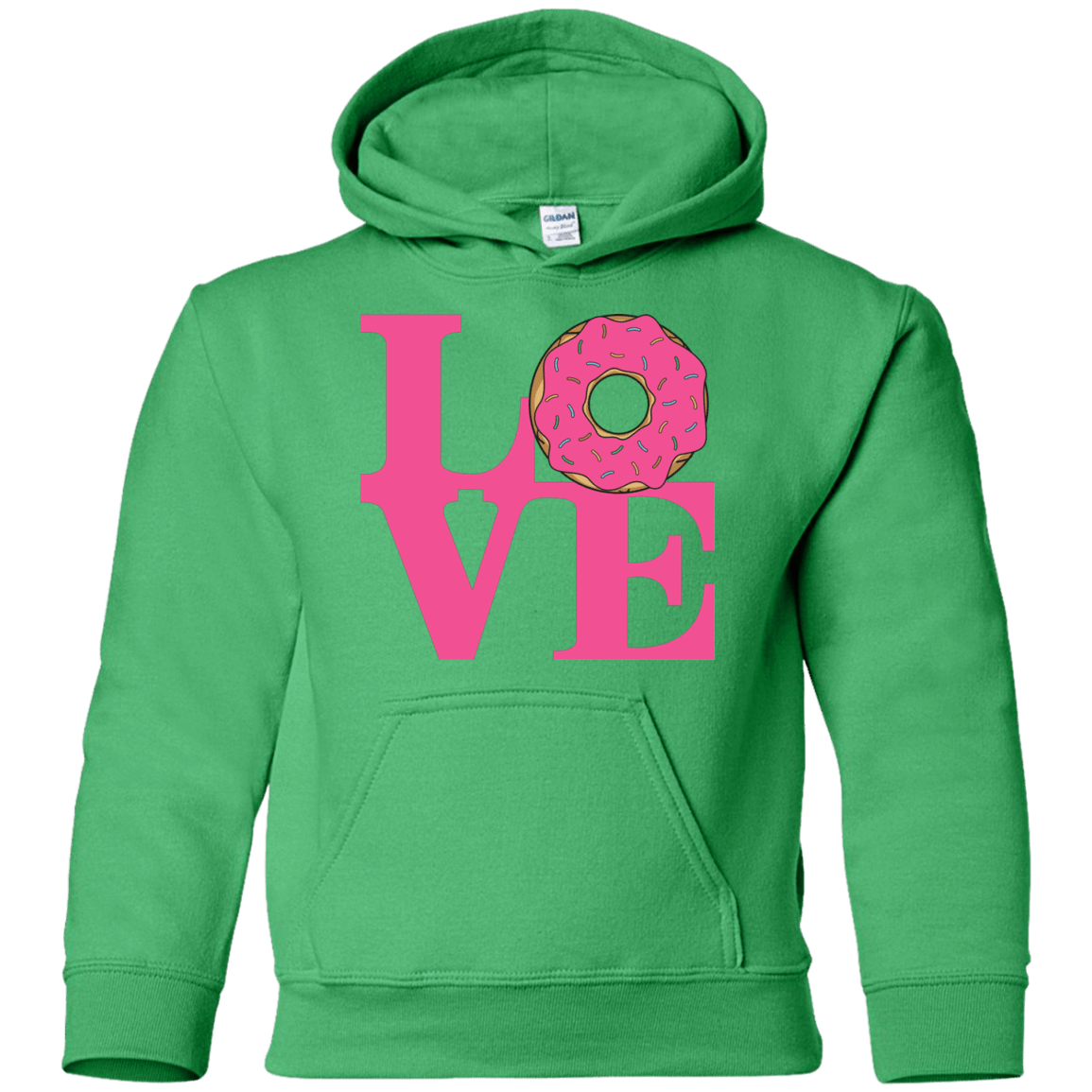Sweatshirts Irish Green / YS Love Donut Youth Hoodie