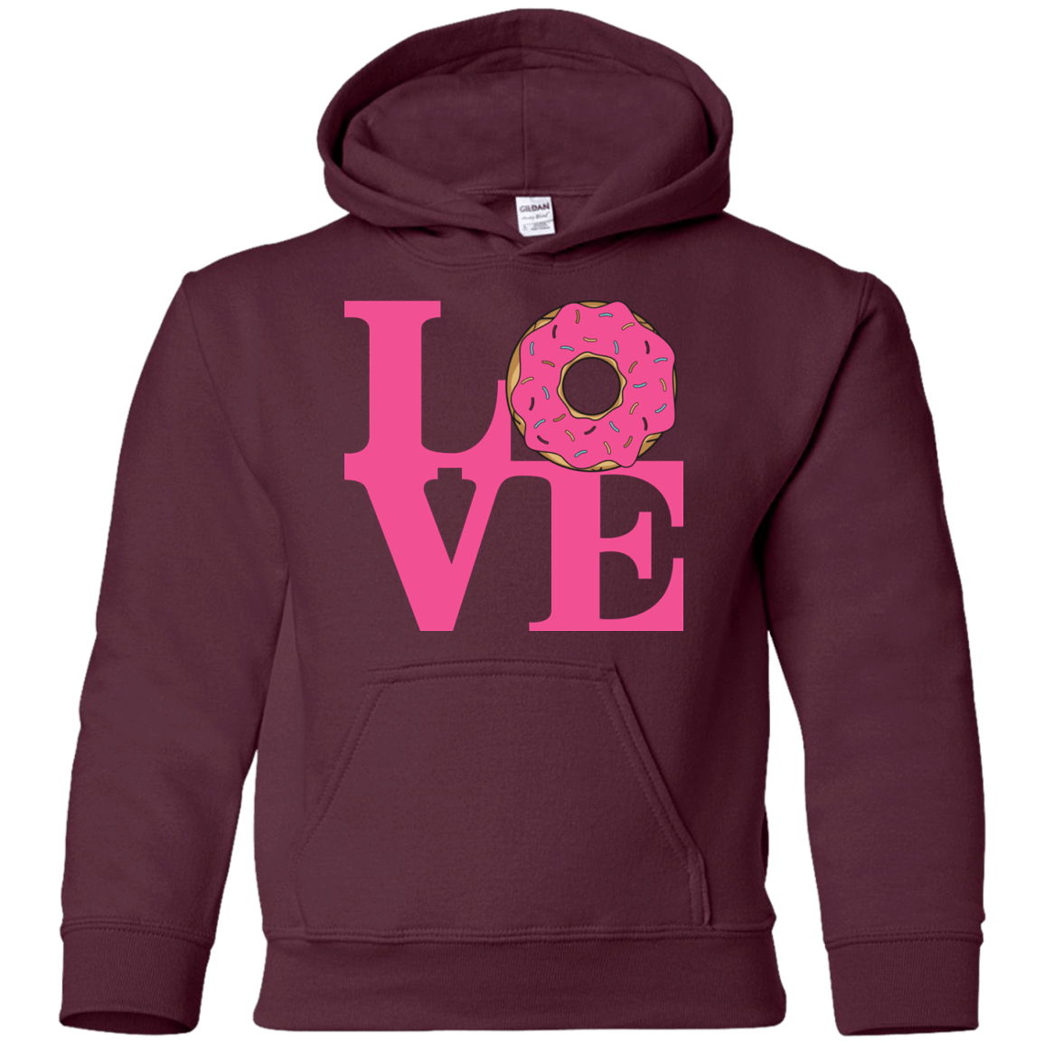 Sweatshirts Maroon / YS Love Donut Youth Hoodie
