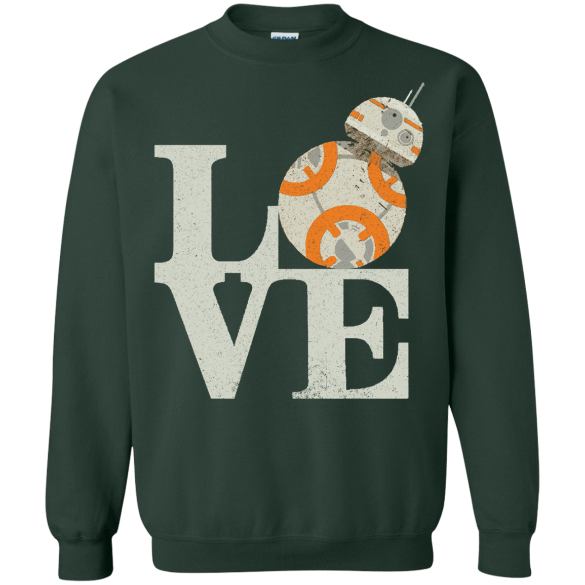 Sweatshirts Forest Green / Small Love Droids Crewneck Sweatshirt