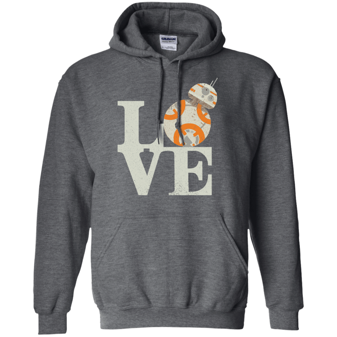 Sweatshirts Dark Heather / Small Love Droids Pullover Hoodie