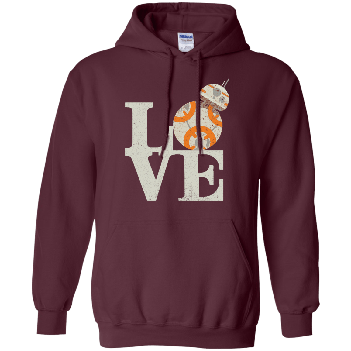 Sweatshirts Maroon / Small Love Droids Pullover Hoodie