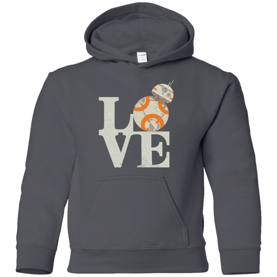 Sweatshirts Charcoal / YS Love Droids Youth Hoodie