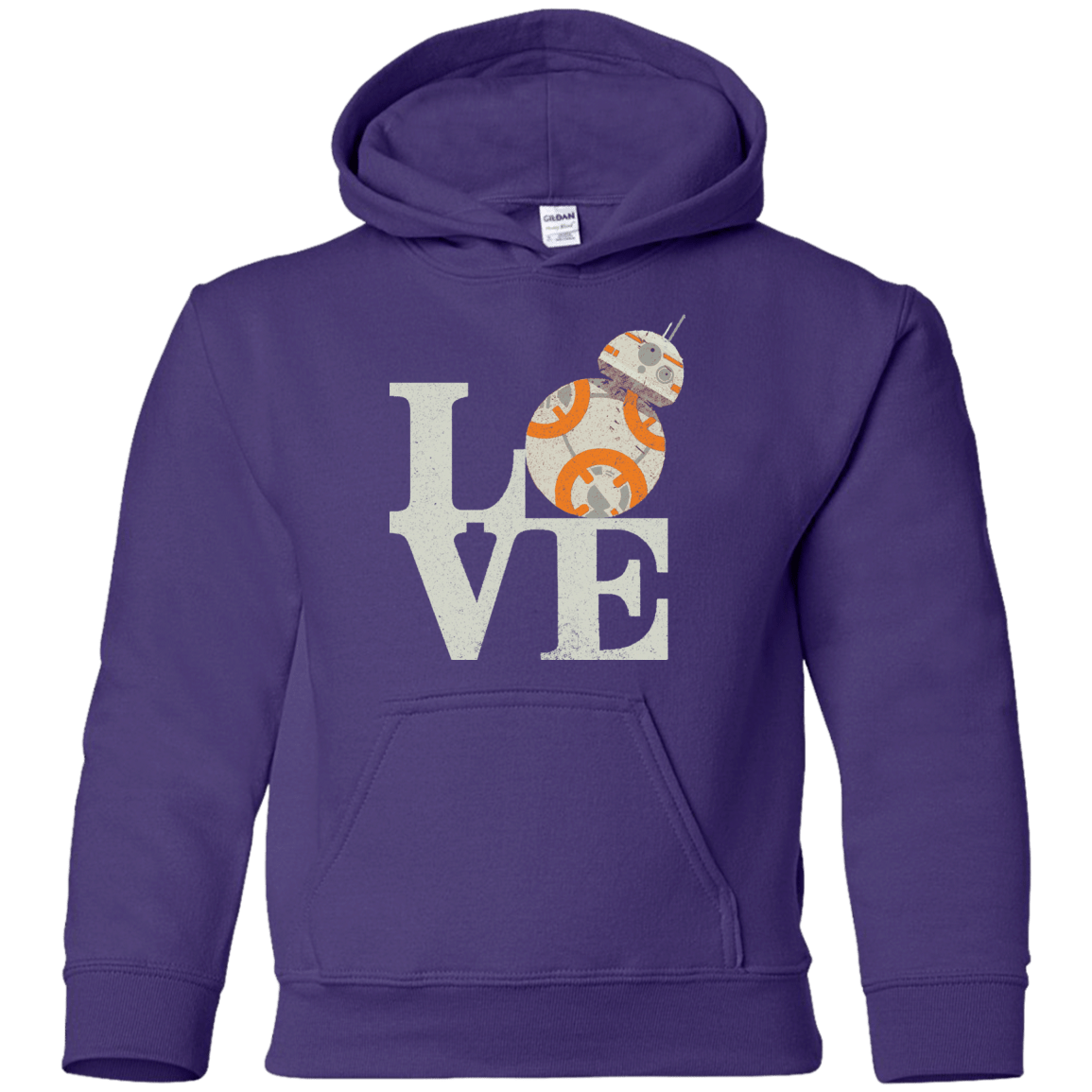 Sweatshirts Purple / YS Love Droids Youth Hoodie