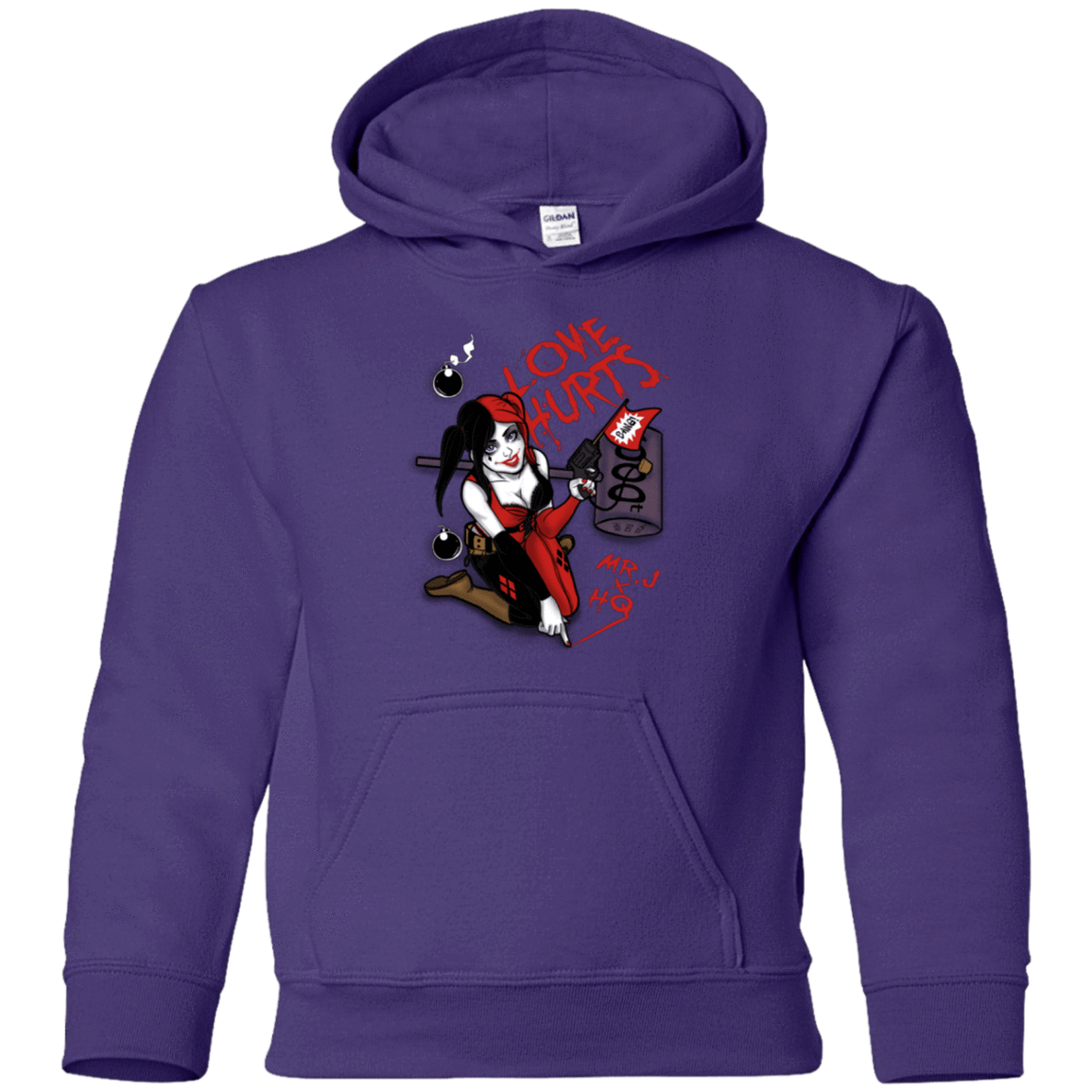 Sweatshirts Purple / YS Love Hurts Youth Hoodie