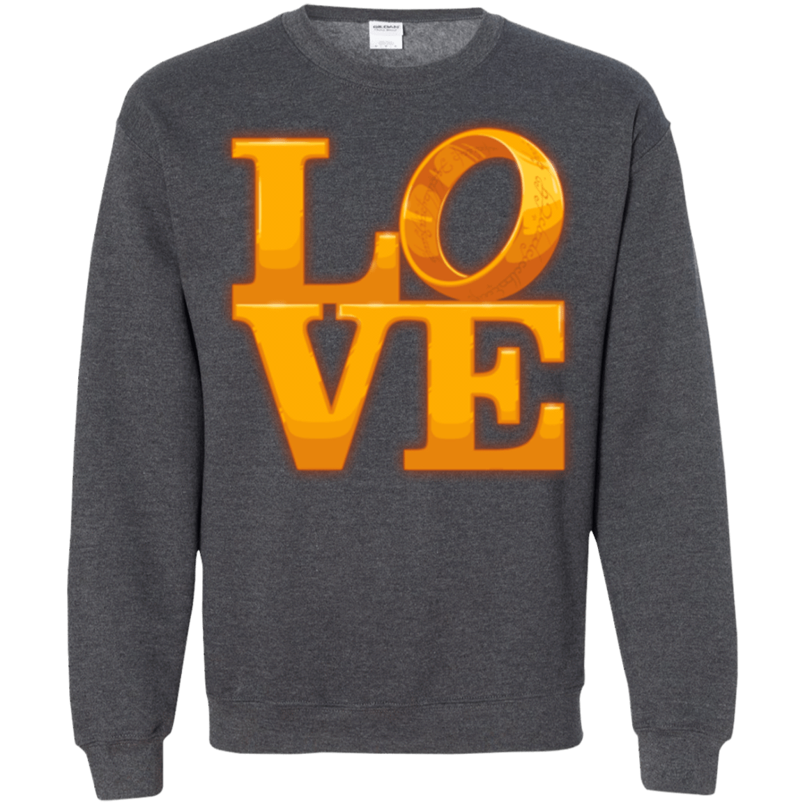 Sweatshirts Dark Heather / Small LOVE Lotr Ring Crewneck Sweatshirt