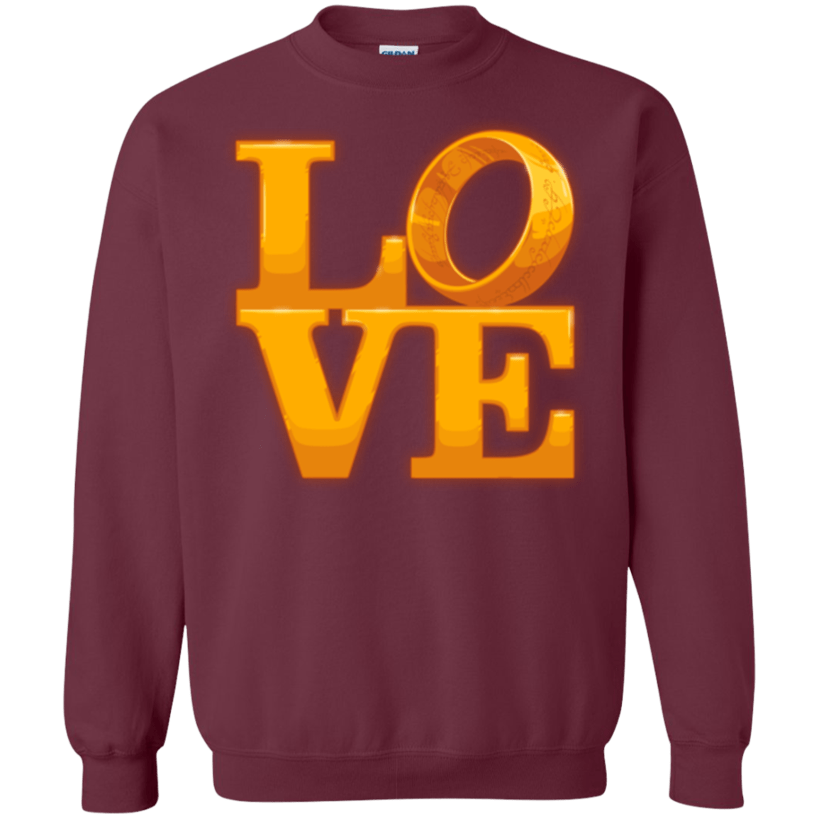 Sweatshirts Maroon / Small LOVE Lotr Ring Crewneck Sweatshirt