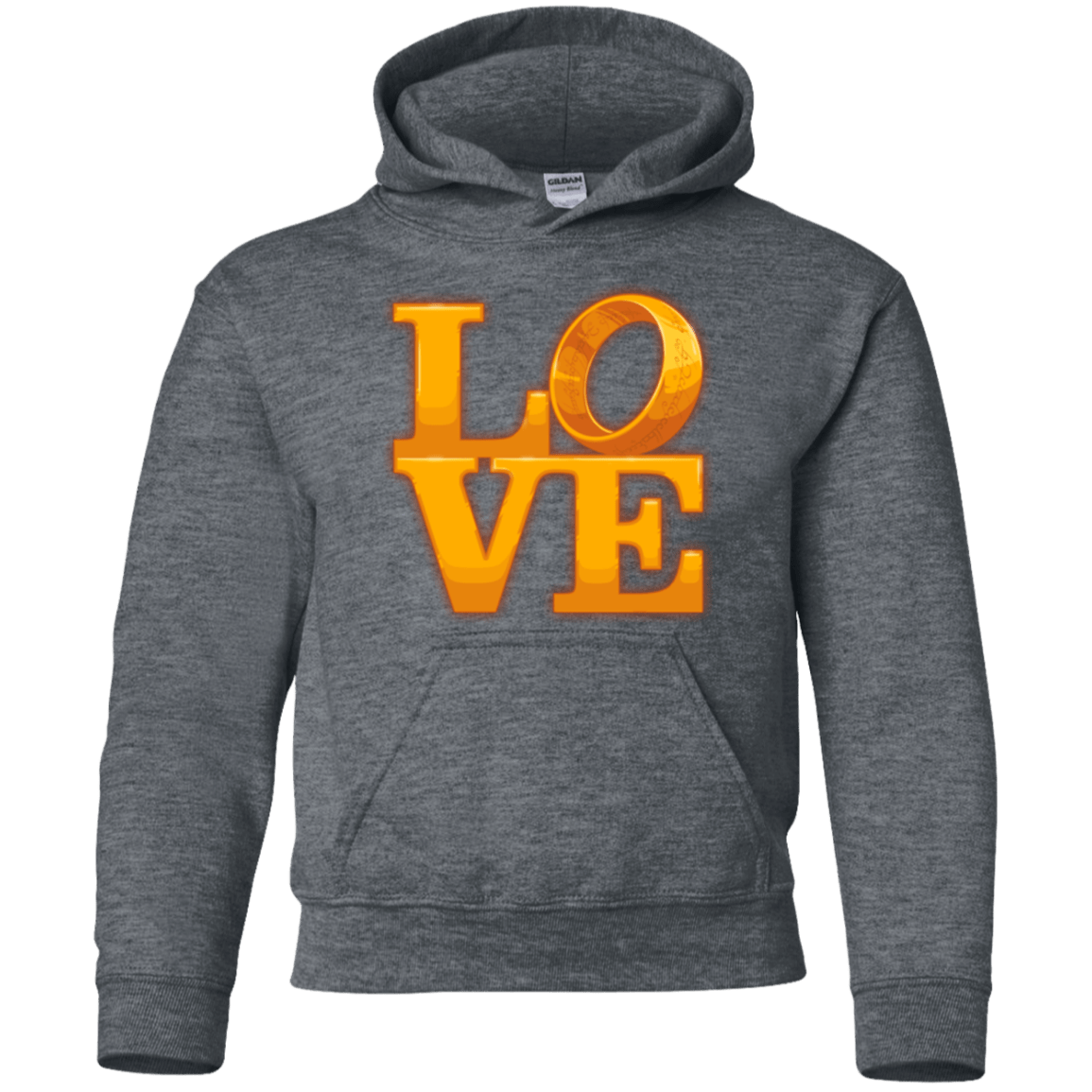 Sweatshirts Dark Heather / YS LOVE Lotr Ring Youth Hoodie
