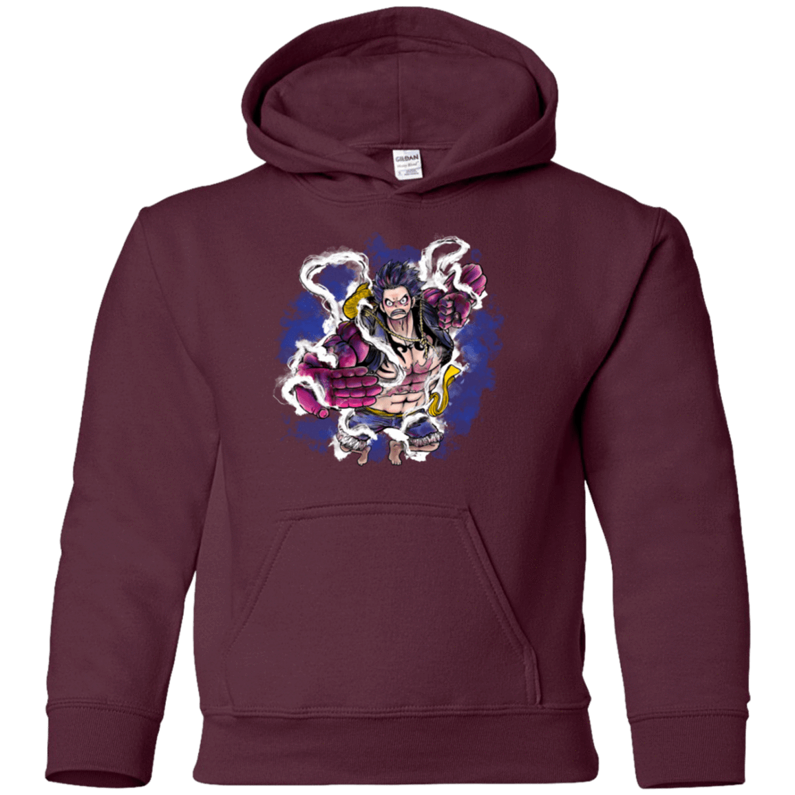 Sweatshirts Maroon / YS Luffy 3 Youth Hoodie