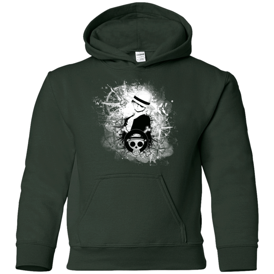 Sweatshirts Forest Green / YS Luffy Youth Hoodie