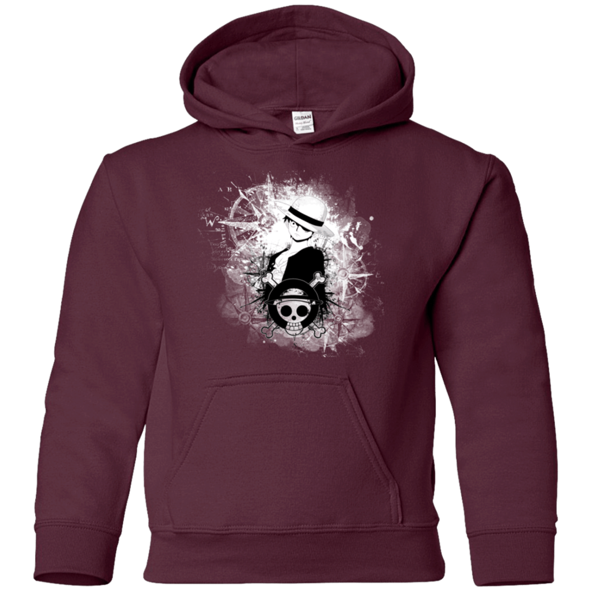 Sweatshirts Maroon / YS Luffy Youth Hoodie