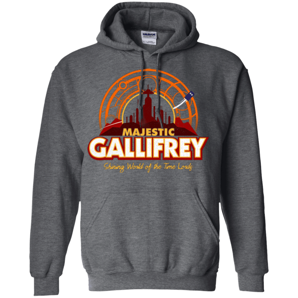 Sweatshirts Dark Heather / Small Majestic Gallifrey Pullover Hoodie