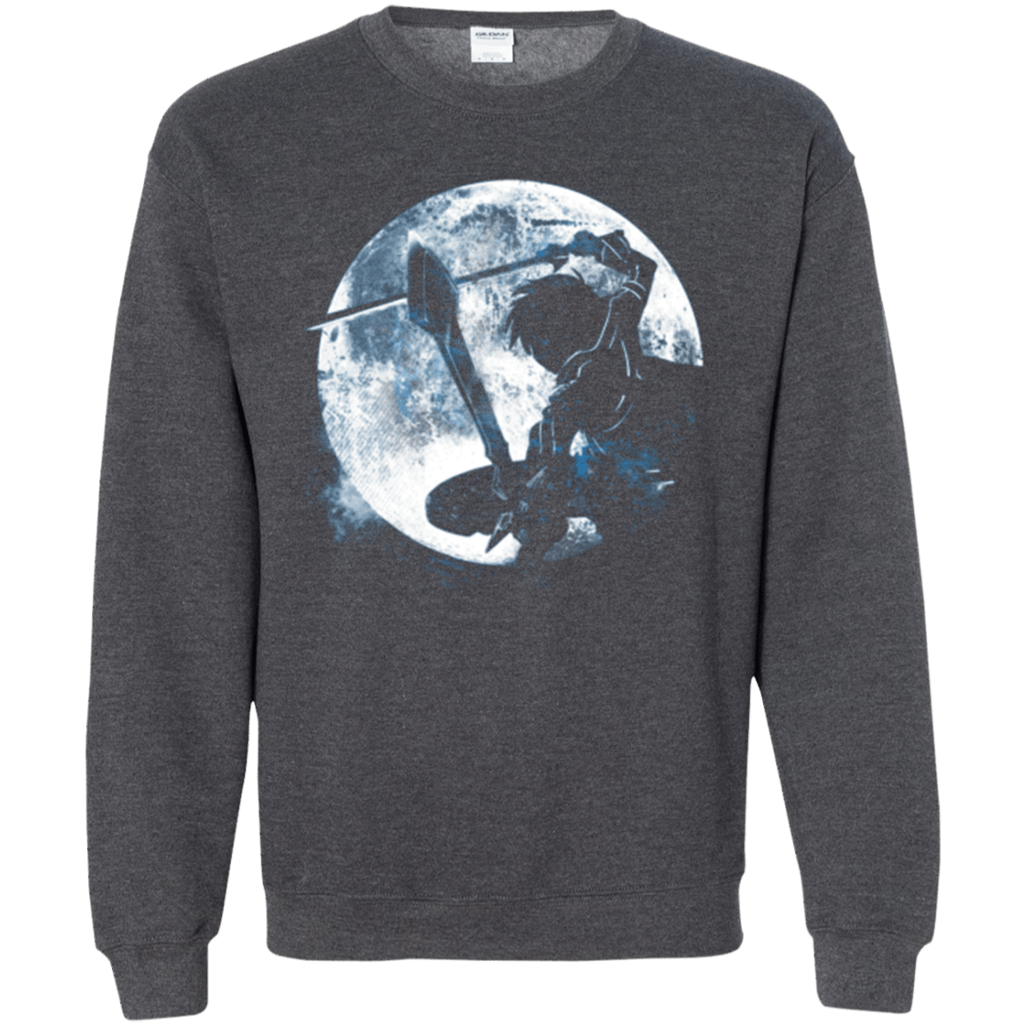 Sweatshirts Dark Heather / Small Male Gamer Moon Crewneck Sweatshirt