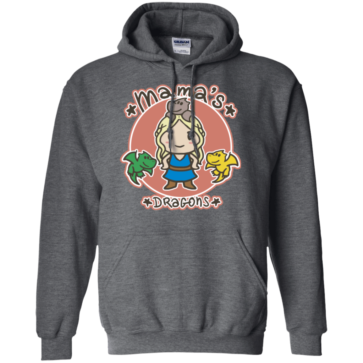 Sweatshirts Dark Heather / Small Mamas Dragons Pullover Hoodie