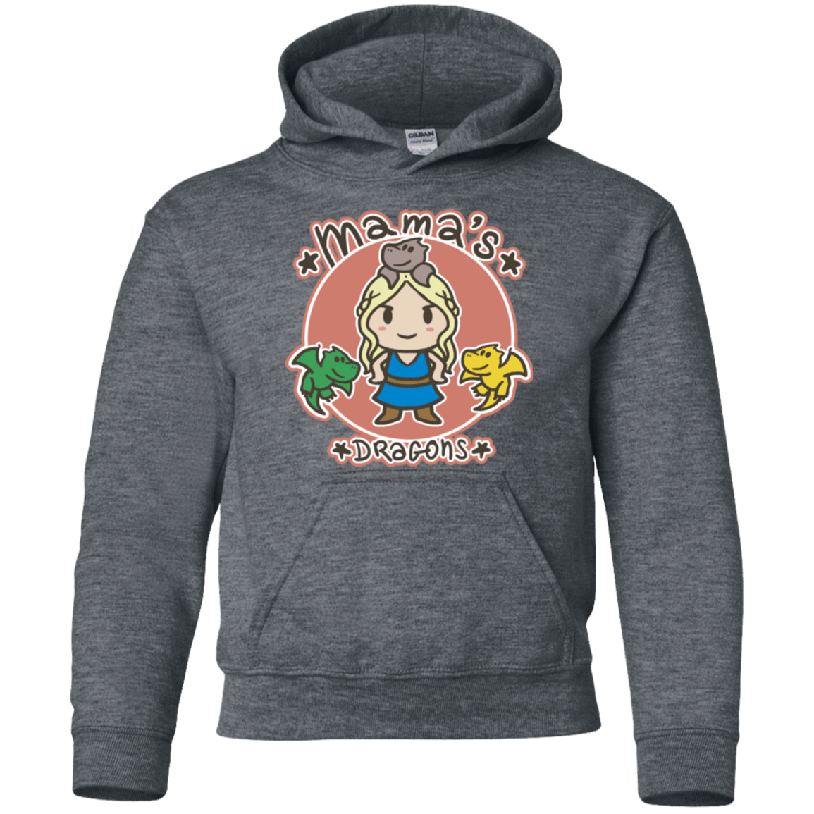 Sweatshirts Dark Heather / YS Mamas Dragons Youth Hoodie