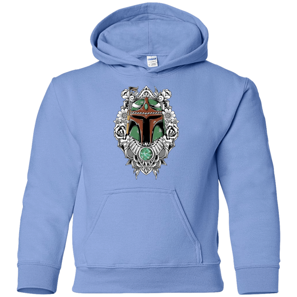 Sweatshirts Carolina Blue / YS Mandalorian Warrior Youth Hoodie