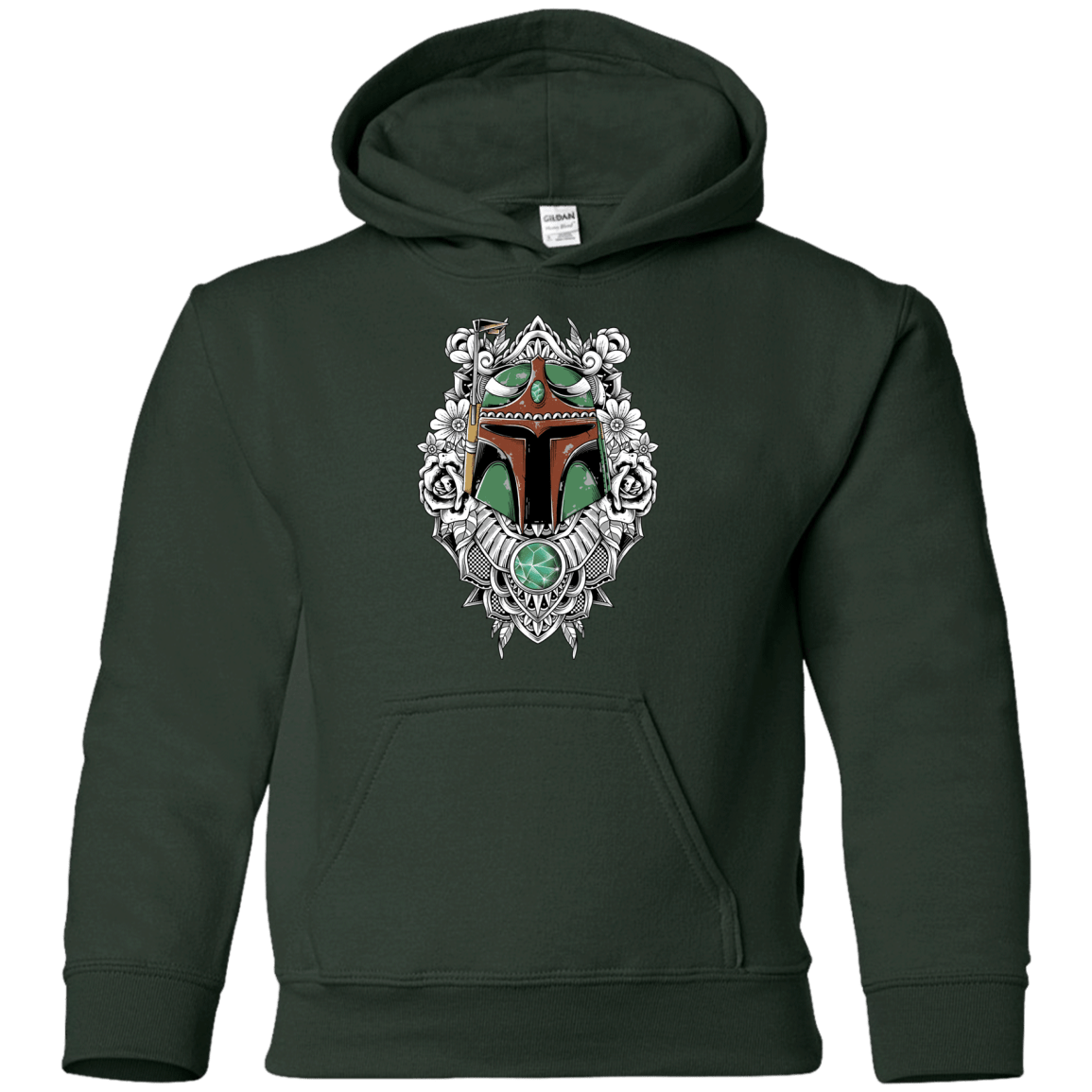 Sweatshirts Forest Green / YS Mandalorian Warrior Youth Hoodie