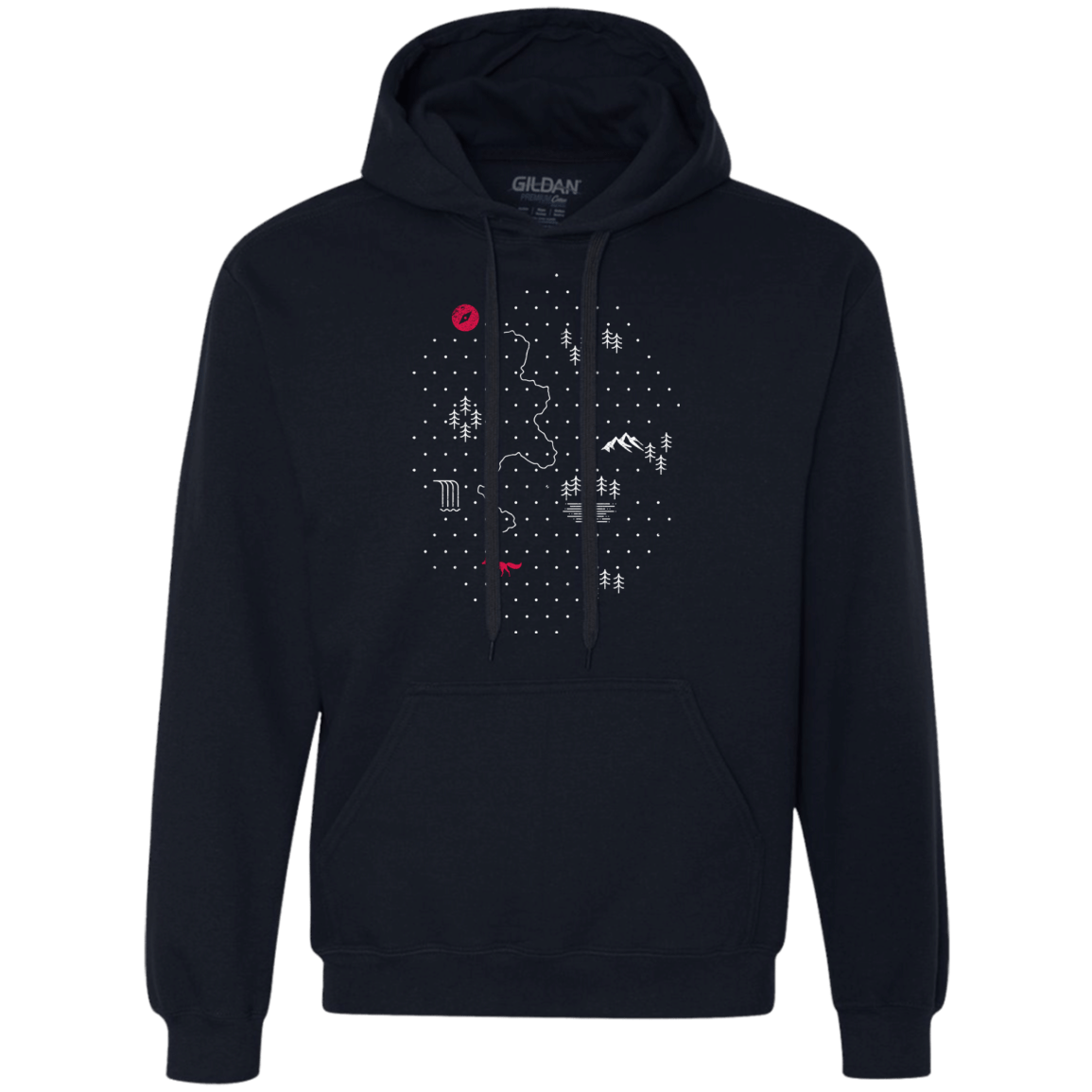 Sweatshirts Navy / S Map of Nature Premium Fleece Hoodie