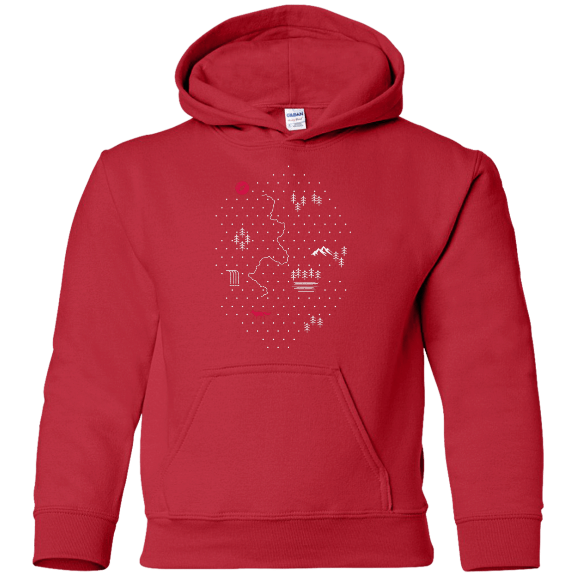 Sweatshirts Red / YS Map of Nature Youth Hoodie