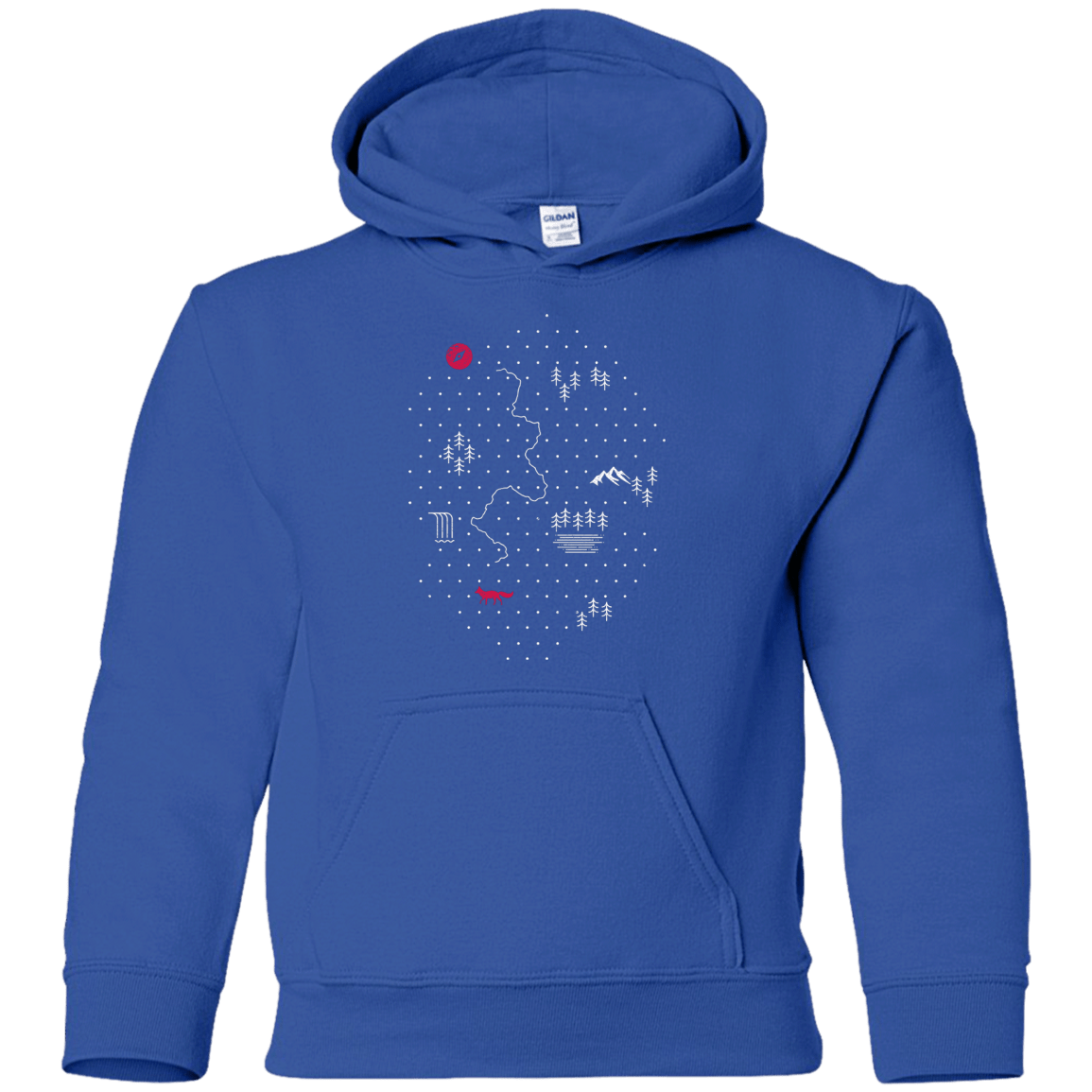Sweatshirts Royal / YS Map of Nature Youth Hoodie
