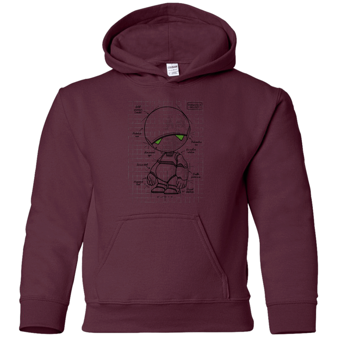 Sweatshirts Maroon / YS Marvin's Plan Youth Hoodie
