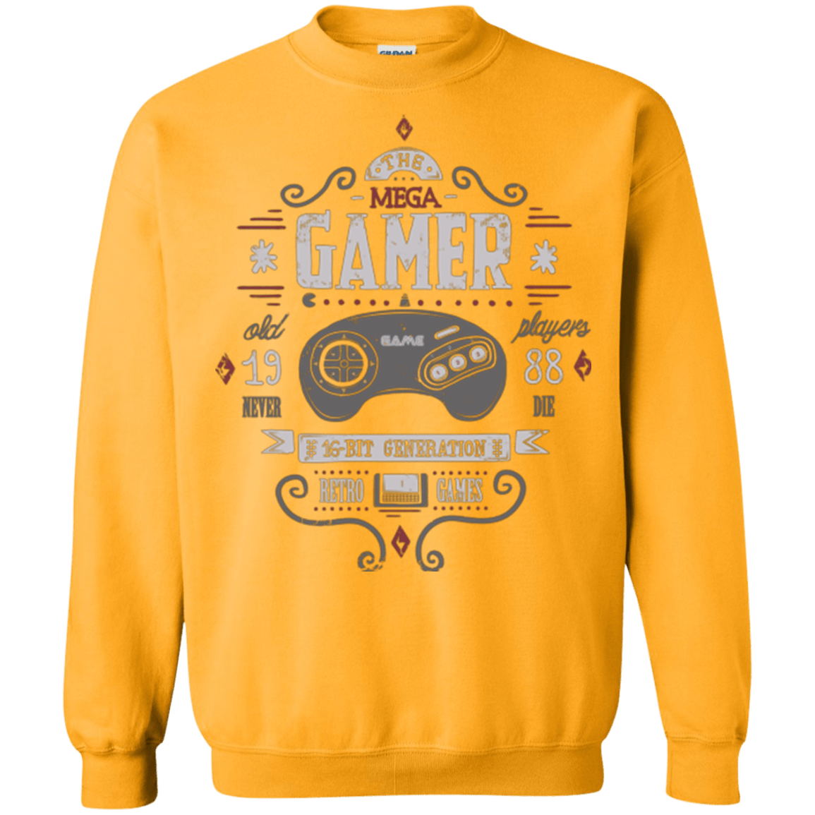 Sweatshirts Gold / Small Mega Gamer Crewneck Sweatshirt