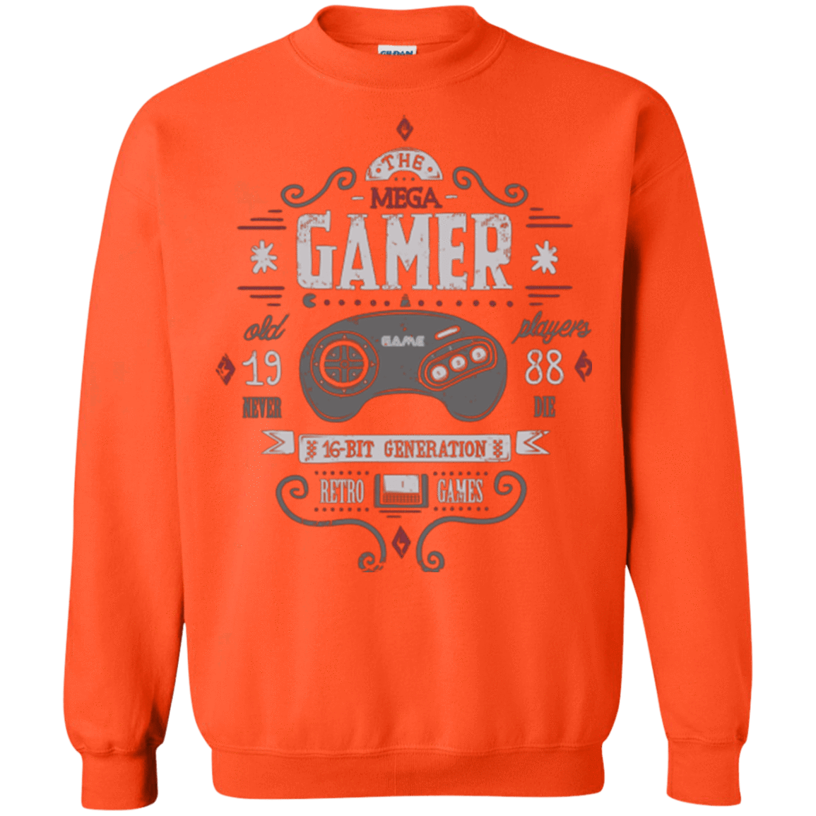 Sweatshirts Orange / Small Mega Gamer Crewneck Sweatshirt