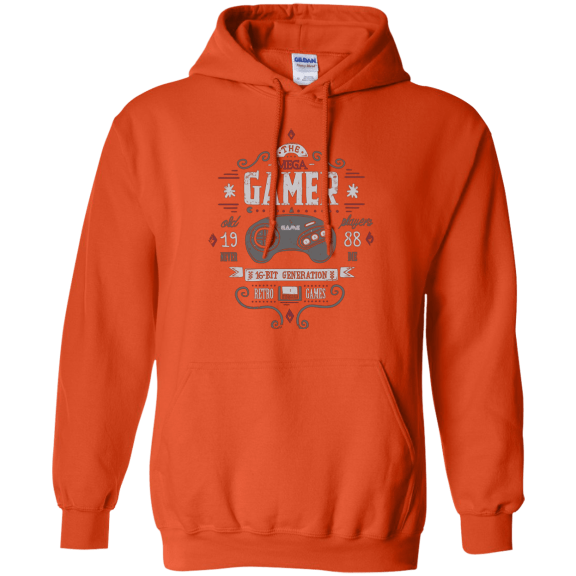 Sweatshirts Orange / Small Mega Gamer Pullover Hoodie