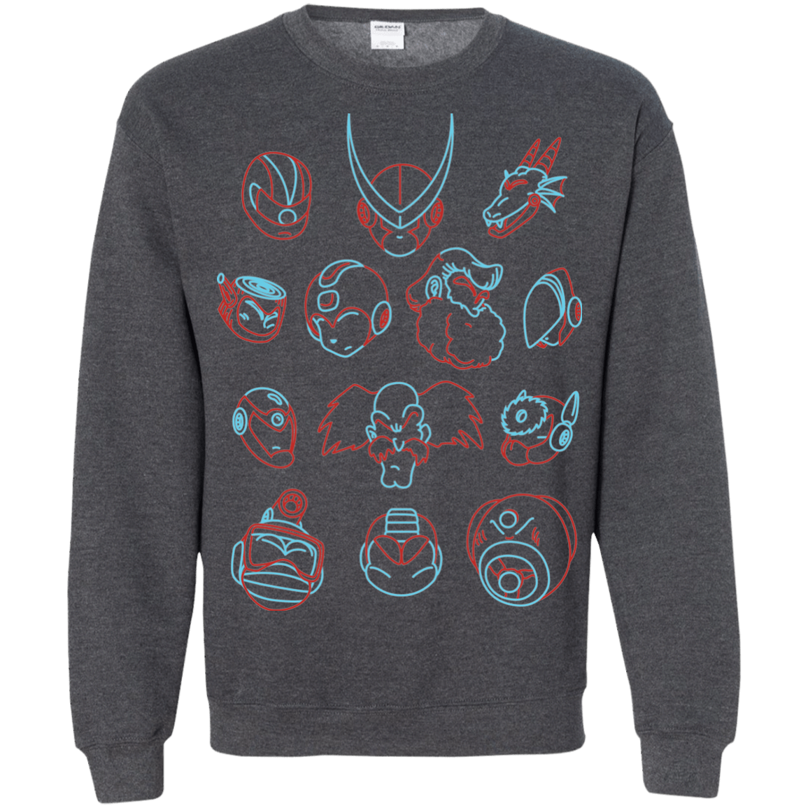 Sweatshirts Dark Heather / S MEGA HEADS 2 Crewneck Sweatshirt