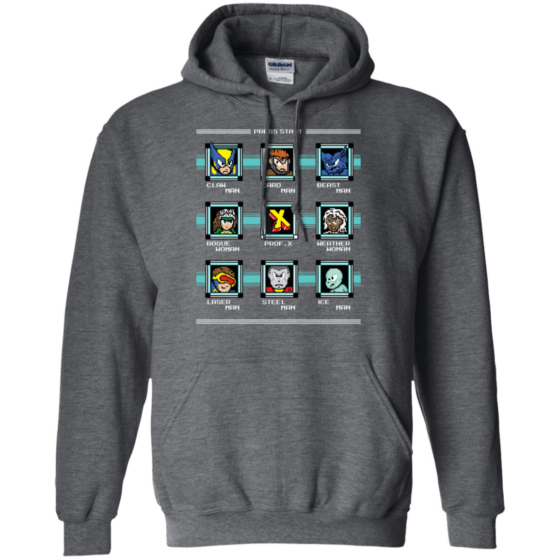 Sweatshirts Dark Heather / S Mega X-Man Pullover Hoodie